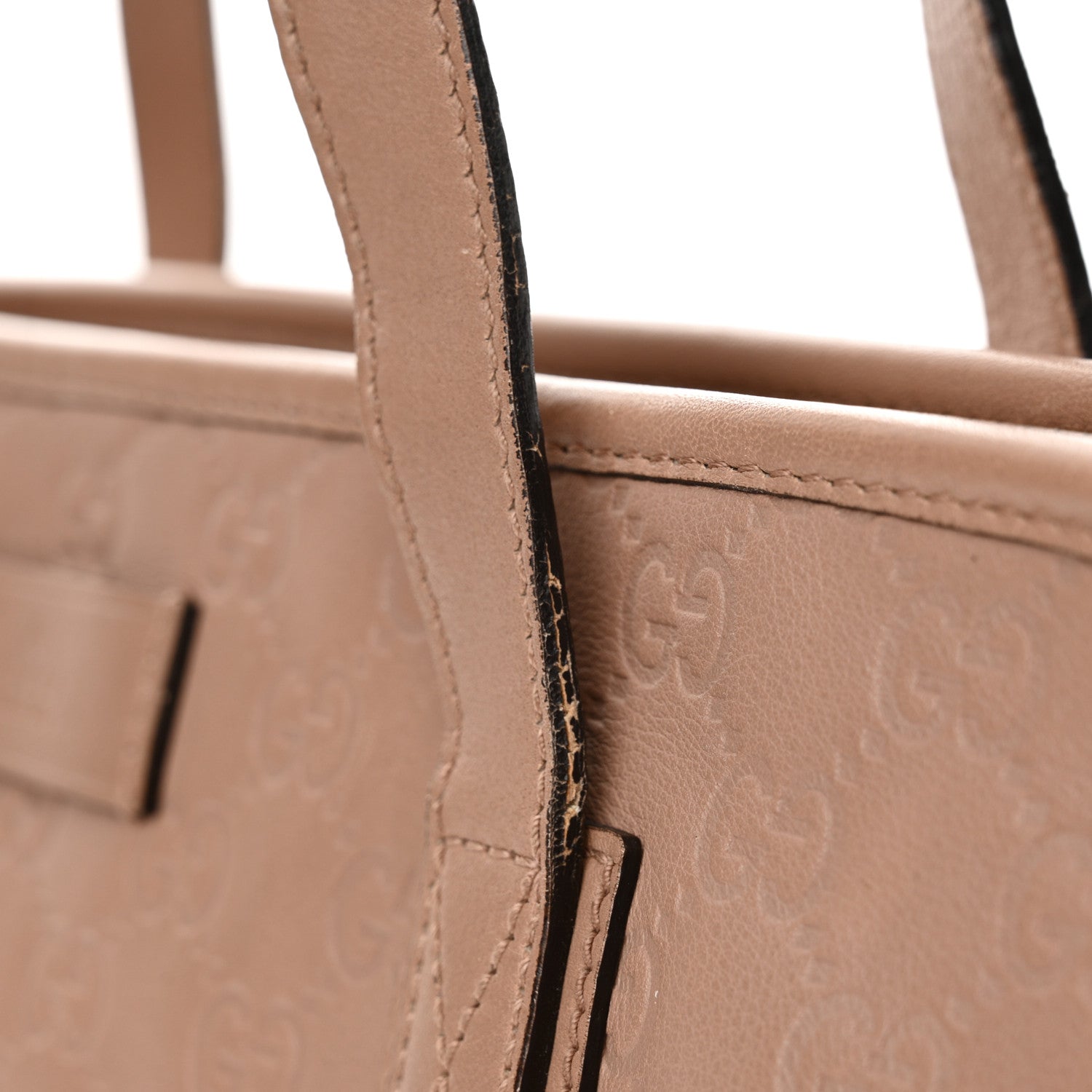 Gucci Guccissima Medium Zippered Shopping Tote Rose Beige 13 of 16