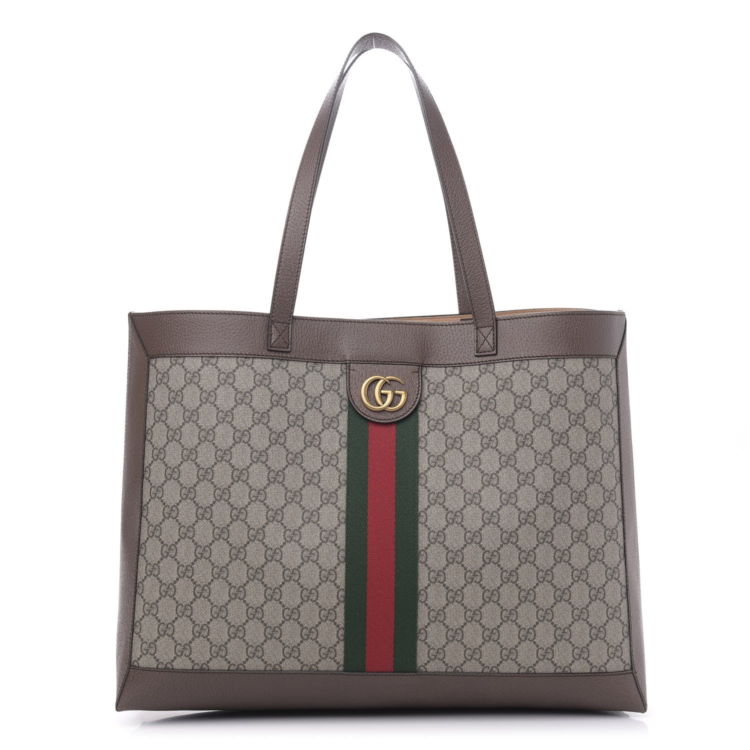 Gucci GG Supreme Monogram Web Ophidia Tote Brown 1 of 9