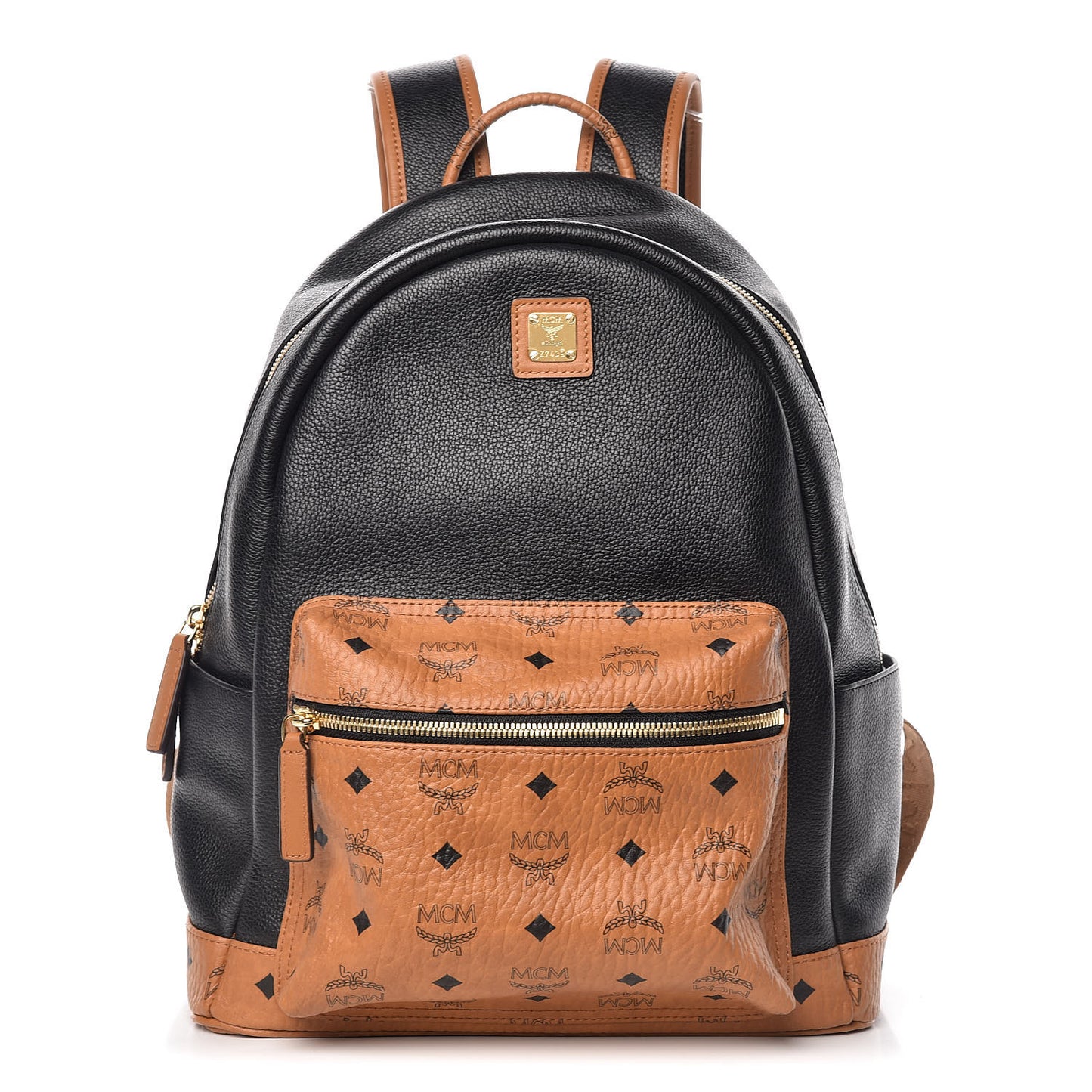 Visetos Calfskin Medium Geonautic Backpack Black Cognac