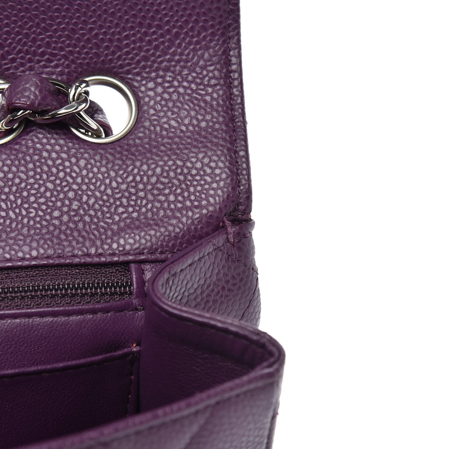 Caviar Quilted Jumbo Single Flap Purple