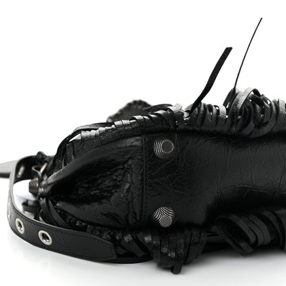 Balenciaga Agneau Arena Small Le Cagole Fringe Shoulder Bag Black 8 of 9