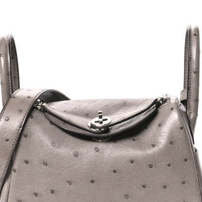 Hermes Ostrich Mini Lindy 20 Gris Tourterelle 8 of 11