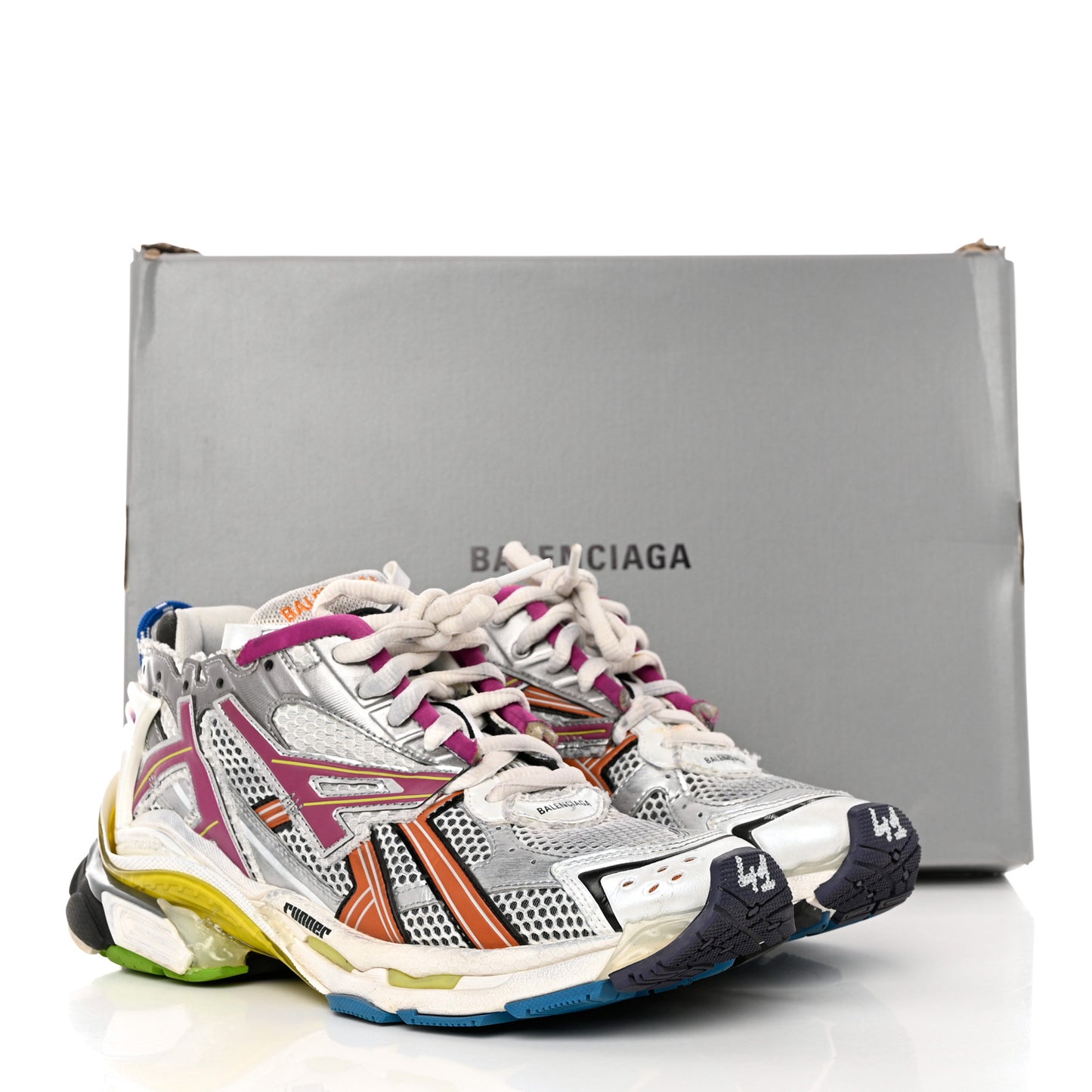 Mesh Rubber Mens Runner Sneakers 41 Multicolor
