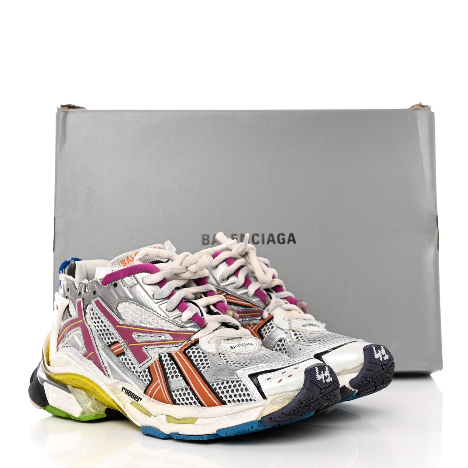 Balenciaga Mesh Rubber Mens Runner Sneakers 41 Multicolor 9 of 9