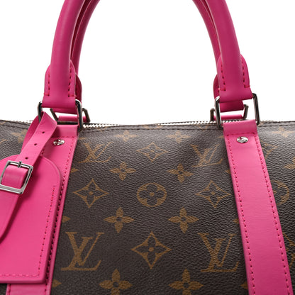 Louis Vuitton Monogram Macassar Keepall Bandouliere 50 Fuchsia 6 of 8