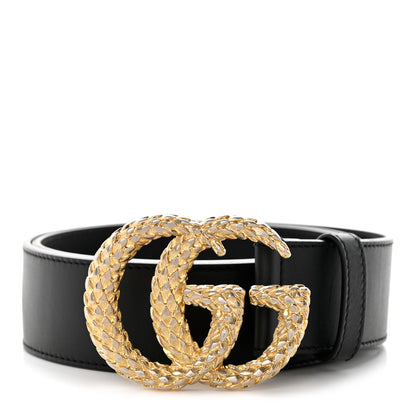 Gucci Moon Calfskin Scales Double G 40mm Belt 95 38 Black 1 of 7