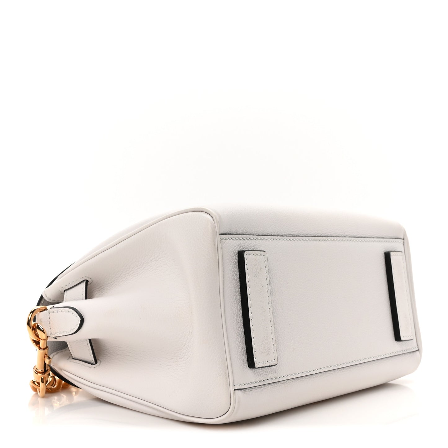 Grained Calfskin Medium La Medusa Top Handle Handbag White