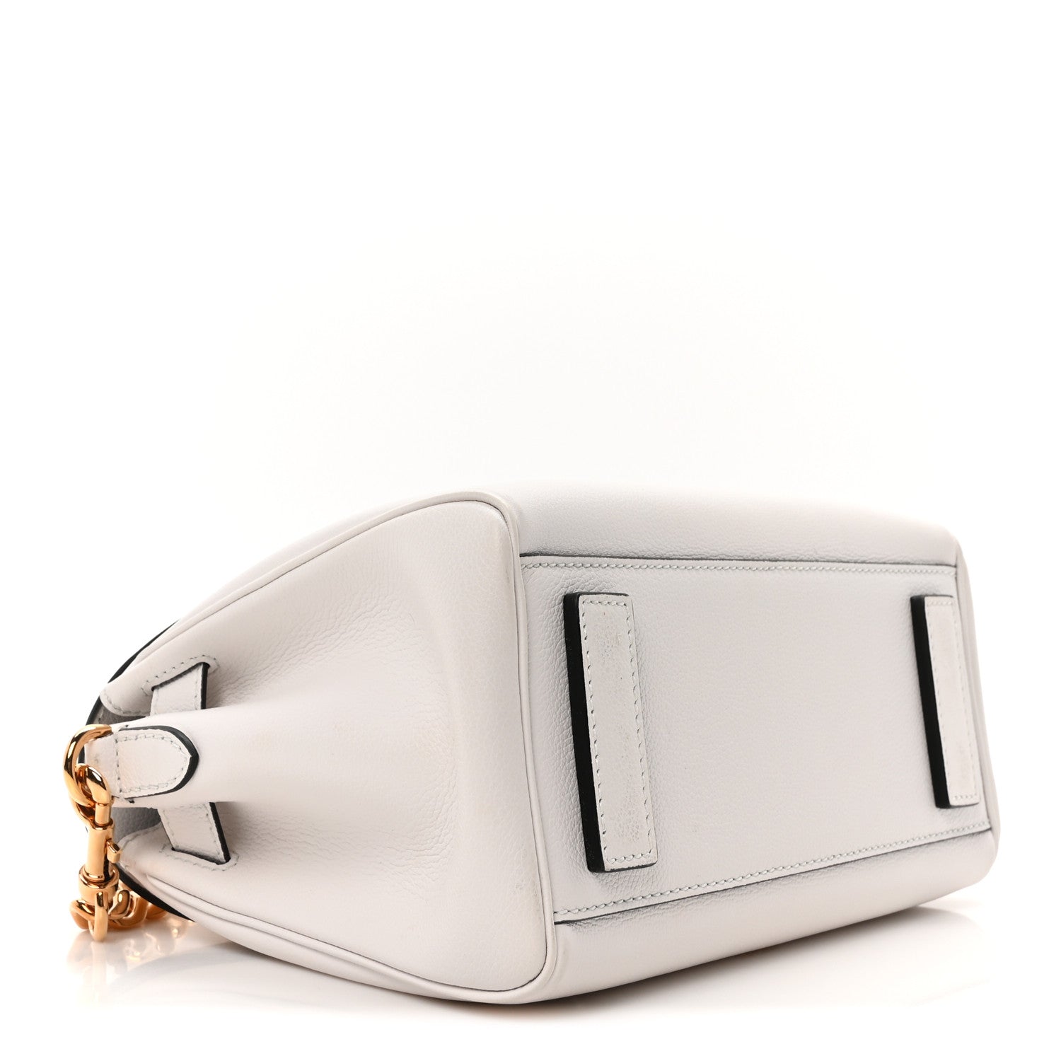 Versace Grained Calfskin Medium La Medusa Top Handle Handbag White 4 of 9
