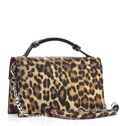 Christian Louboutin Metallic Calfskin Coins Leopard Print Small Elisa Baguette Gold Silver 2 of 10
