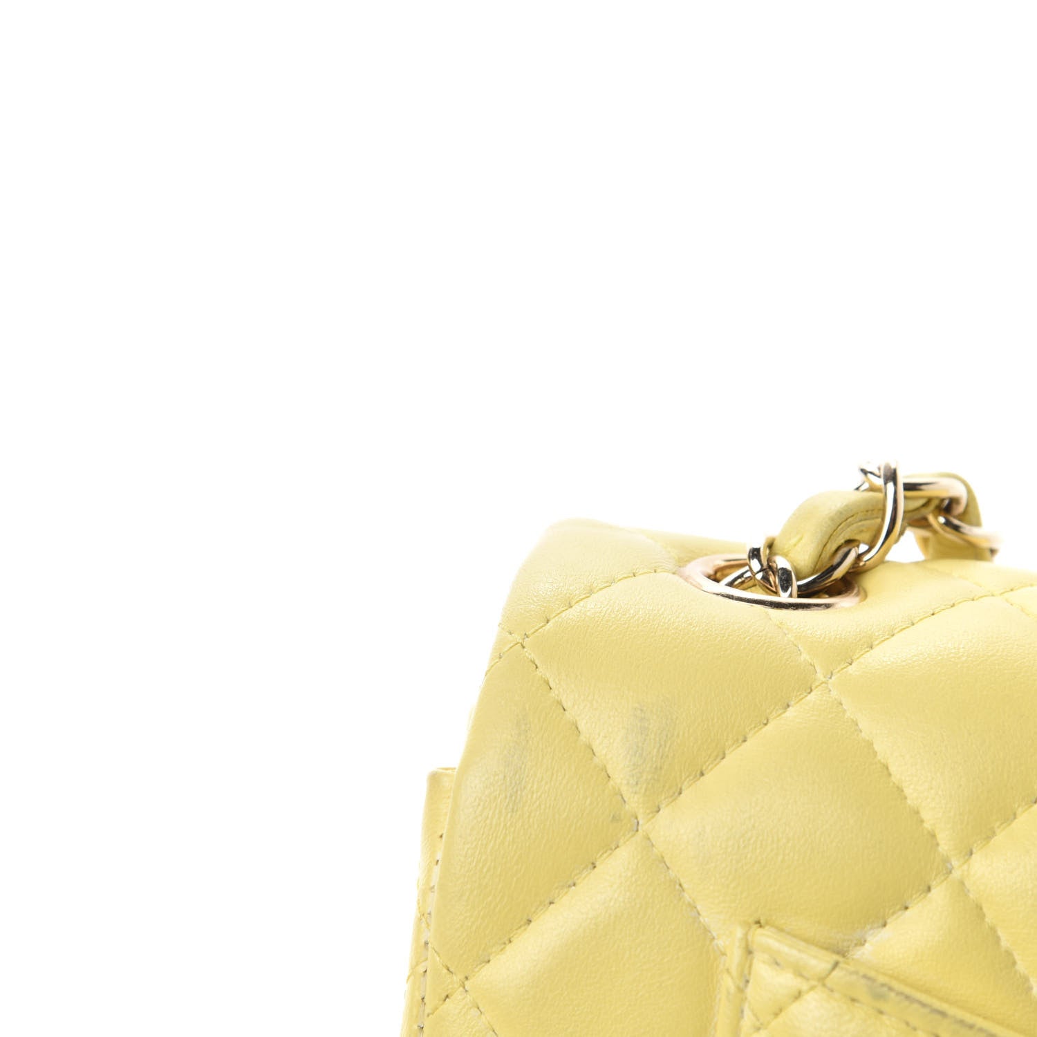 Chanel Lambskin Quilted Mini Rectangular Flap Light Yellow 16 of 19