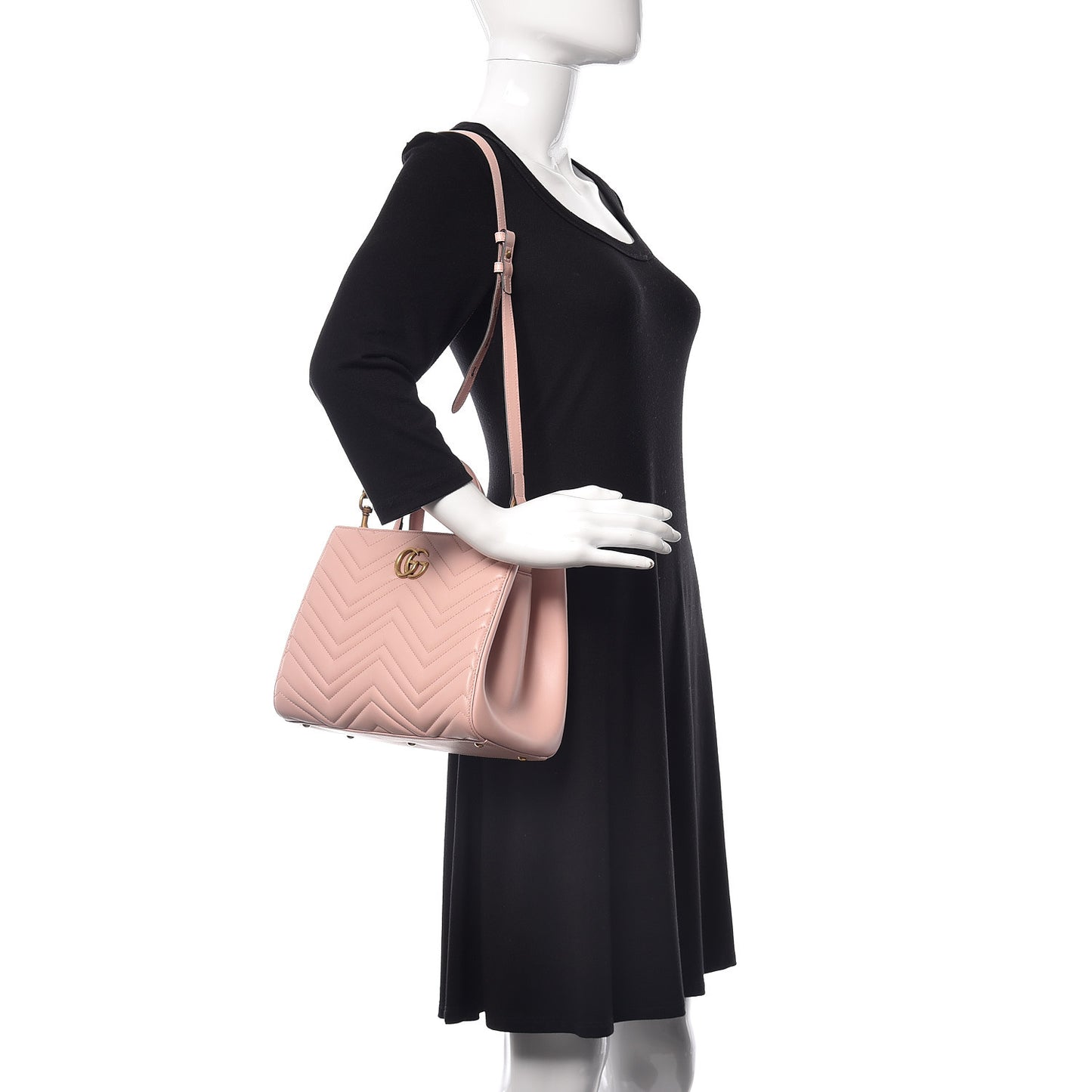 Calfskin Matelasse Small GG Marmont Tote Perfect Pink