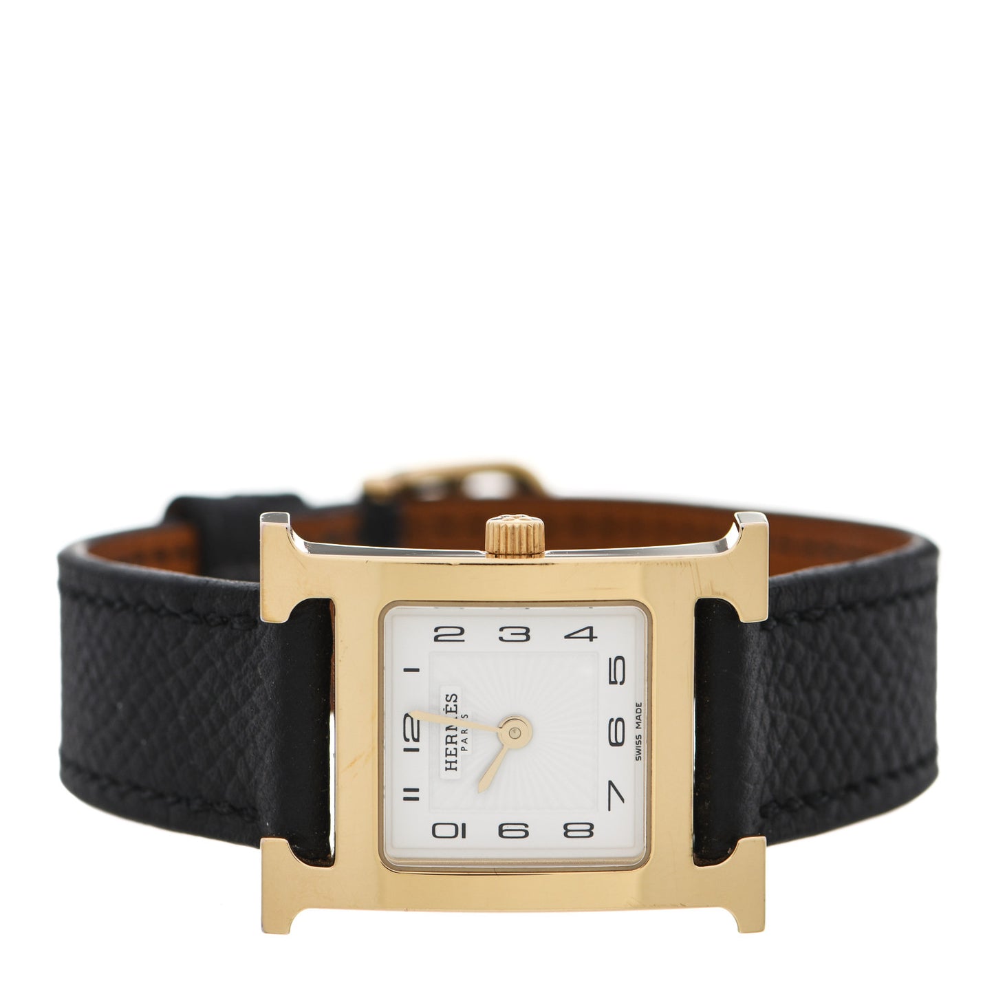 Stainless Steel Epsom 21mm Heure H Hour Quartz Watch Noir