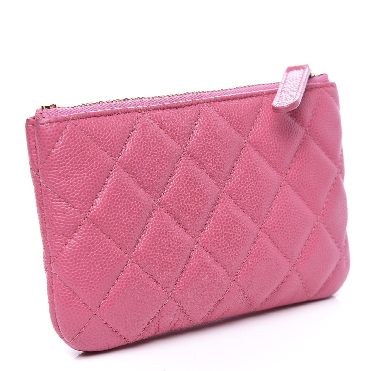Caviar Quilted Small Cosmetic Case Pink
