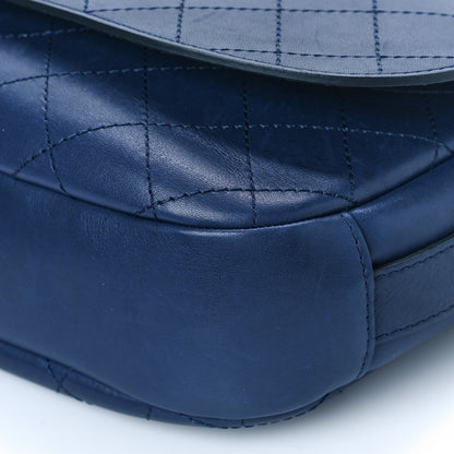 Chanel Calfskin Stitched Messenger Flap Bag Navy 9 of 12