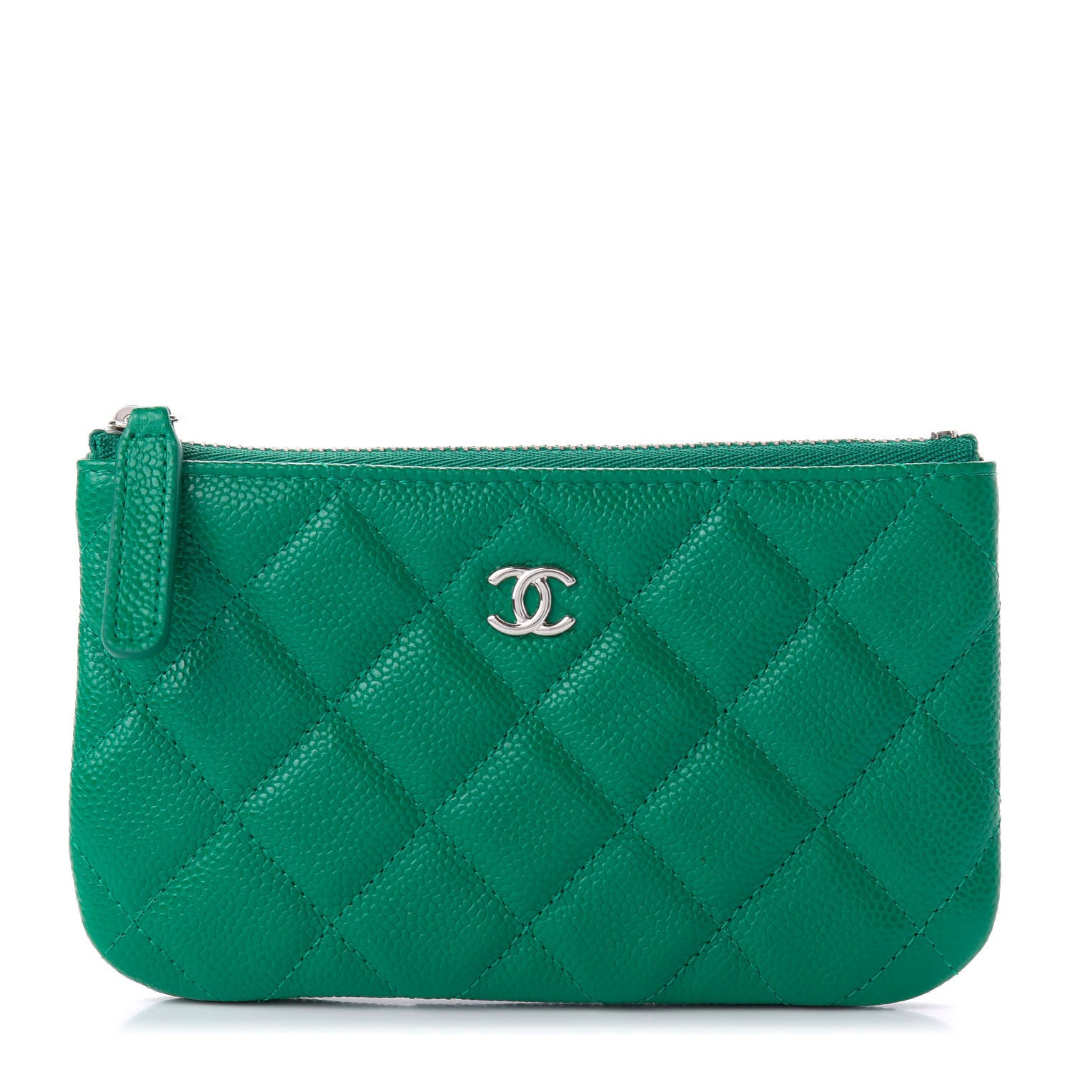 Chanel Caviar Quilted Small Cosmetic Case Green 1 of 11
