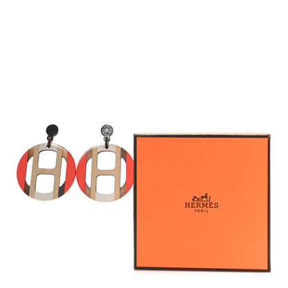 Hermes Lacquered Horn H Equipe Earrings 5 of 5