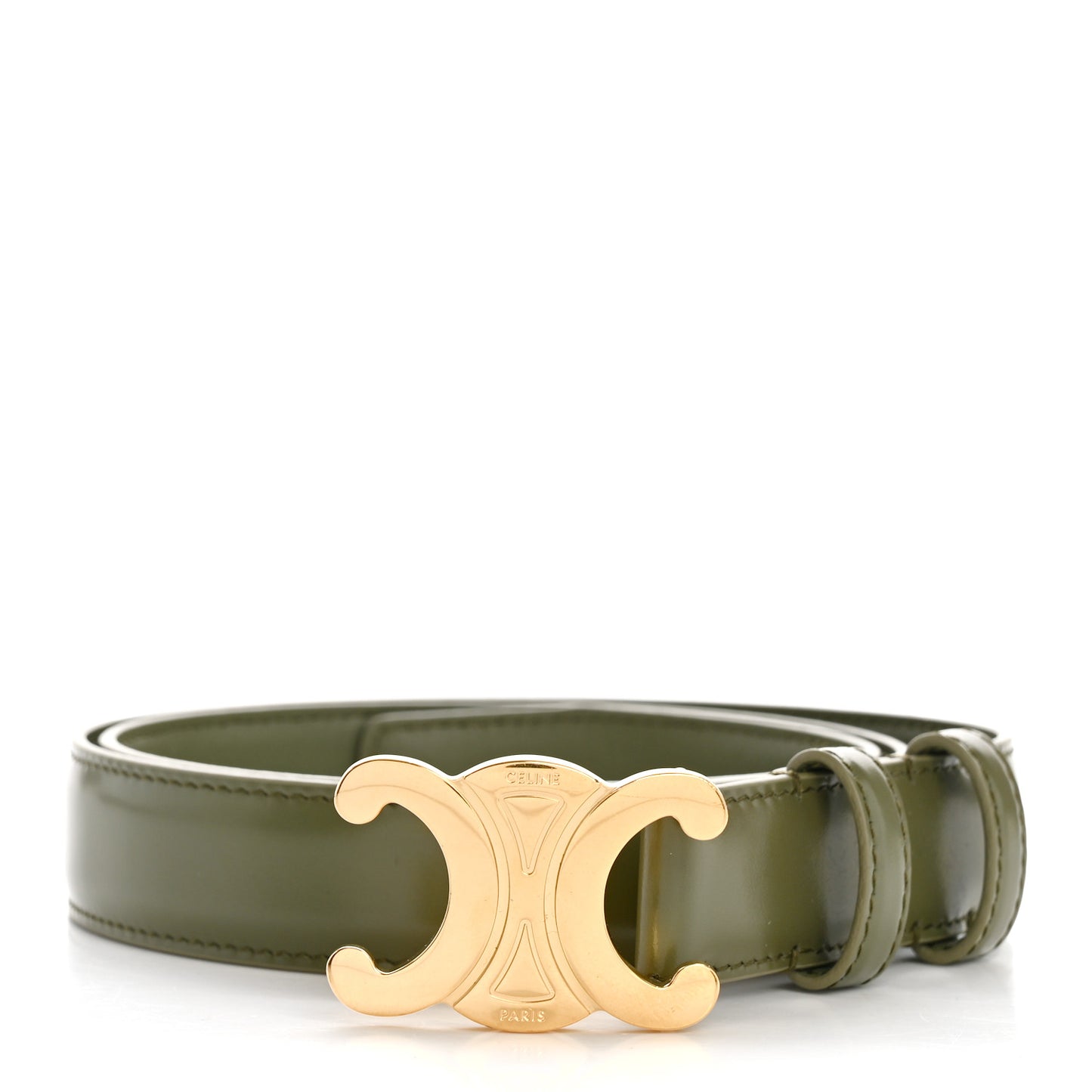 Box Calfskin Medium 25mm Triomphe Belt 80 32 Fall Green