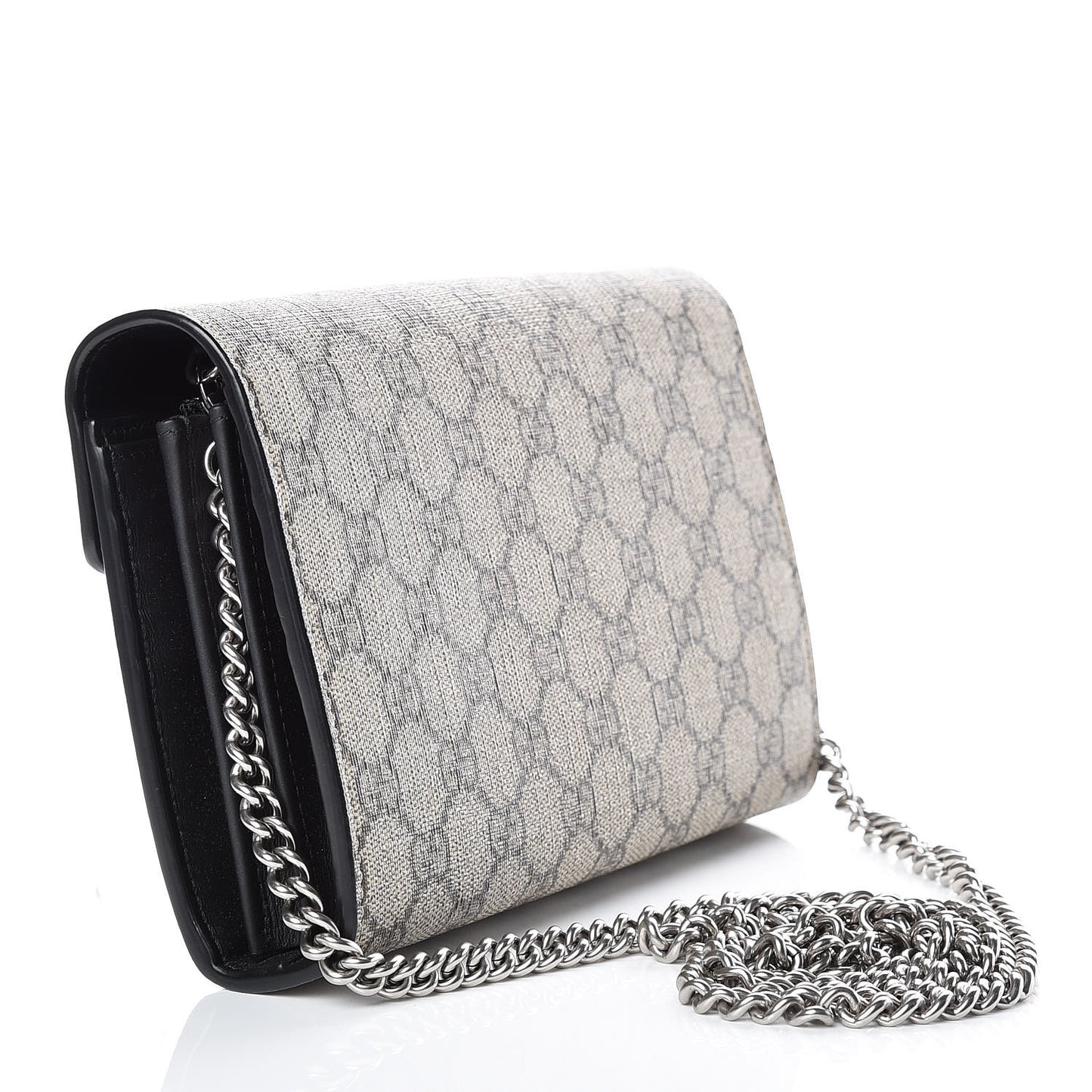 GG Supreme Monogram Mini Dionysus Chain Wallet Beige Black