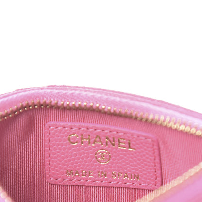 Chanel Caviar Quilted Flap Zip Card Holder Pink 6 of 8