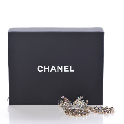 Chanel Iridescent Crystal CC Drop Earrings Gold 5 of 5