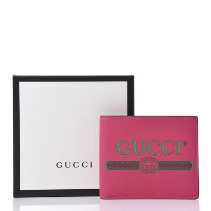 Gucci Grained Calfskin Logo Bi-Fold Wallet Box Pink Green 11 of 11