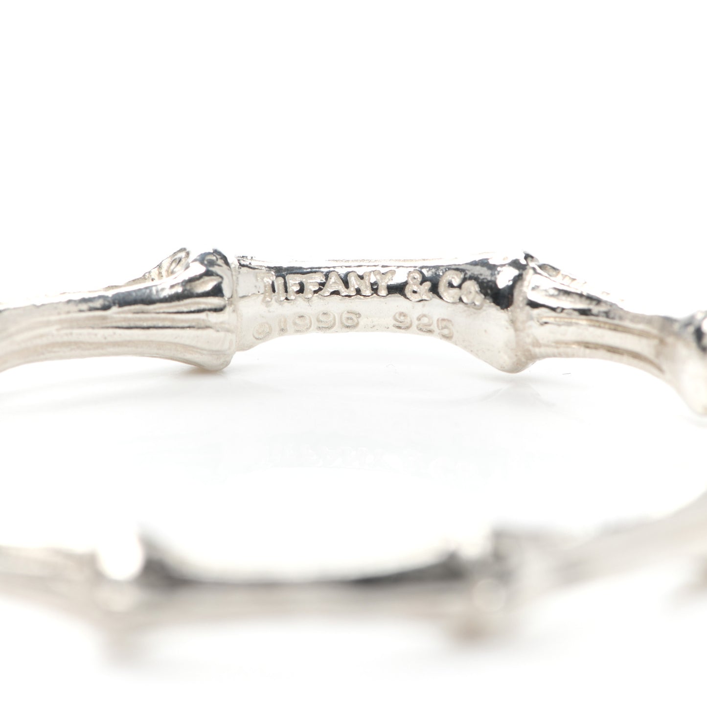 Sterling Silver Nature Bamboo Bangle Bracelet