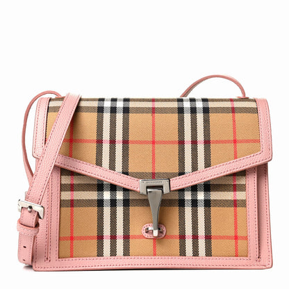 Burberry Grainy Calfskin Vintage Check Small Macken Crossbody Bag Ash Rose 1 of 5