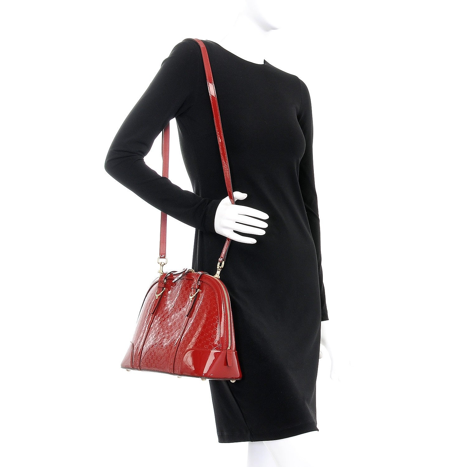 Gucci Patent Microguccissima Small Nice Top Handle Dome Bag Rose Bed 2 of 11