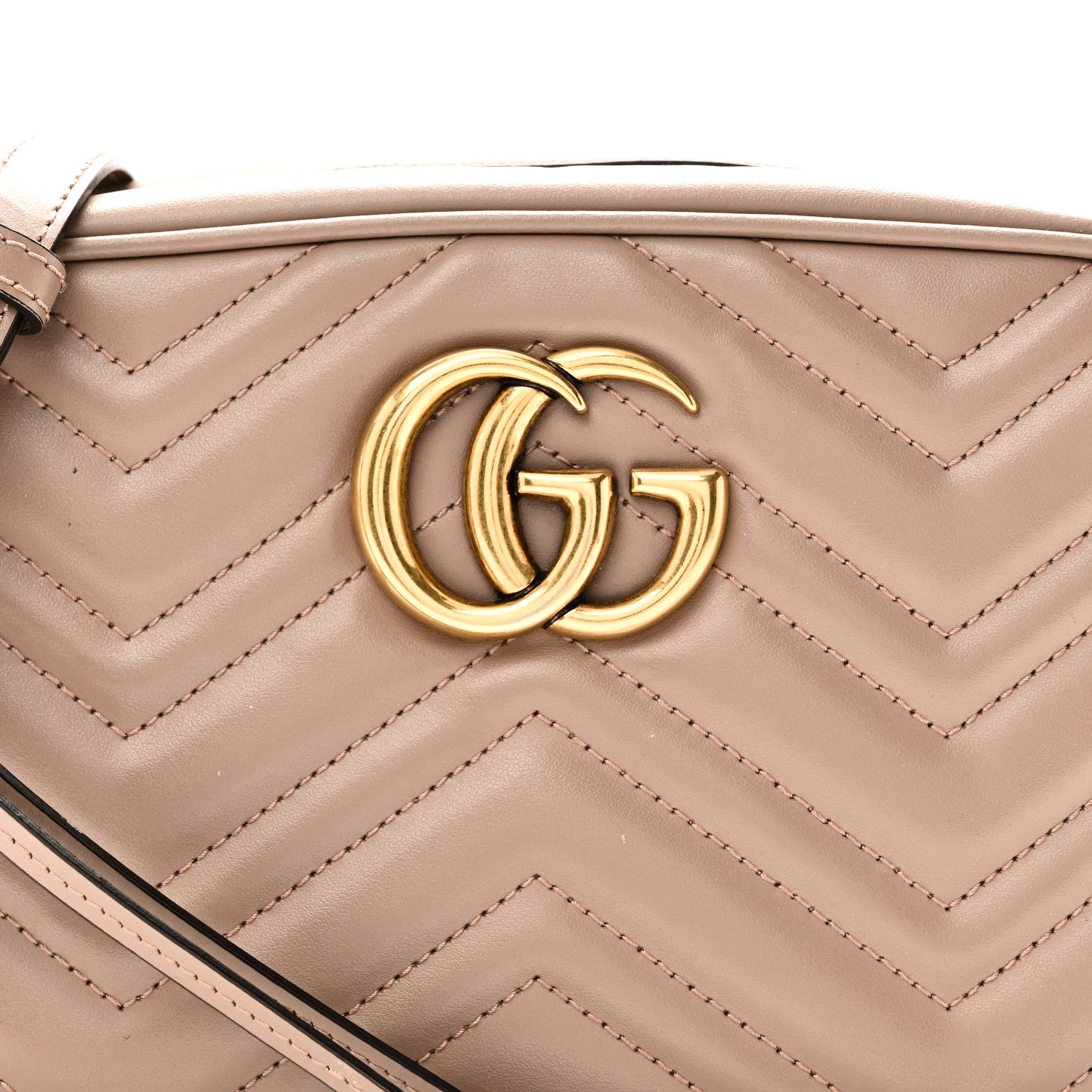 Gucci Calfskin Matelasse Small GG Marmont Chain Shoulder Bag Porcelain Rose 8 of 11