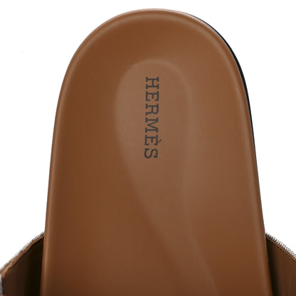 Hermes Toile De Coton Veau Lisse Mens Chypre Sandals 45 Prunoir Naturel 7 of 9