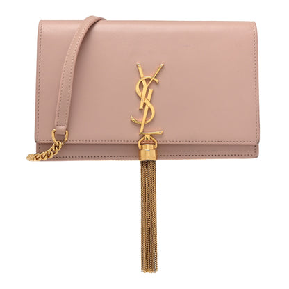 Saint Laurent Smooth Calfskin Classic Monogram Kate Tassel Chain Wallet Pale Pink 1 of 29