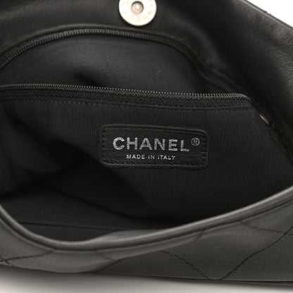 Chanel Calfskin Stitched Double Zip Hobo Black 6 of 14