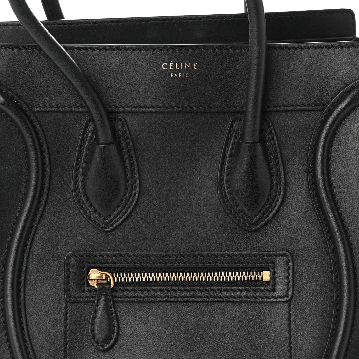 Celine Smooth Calfskin Micro Luggage Black 7 of 11