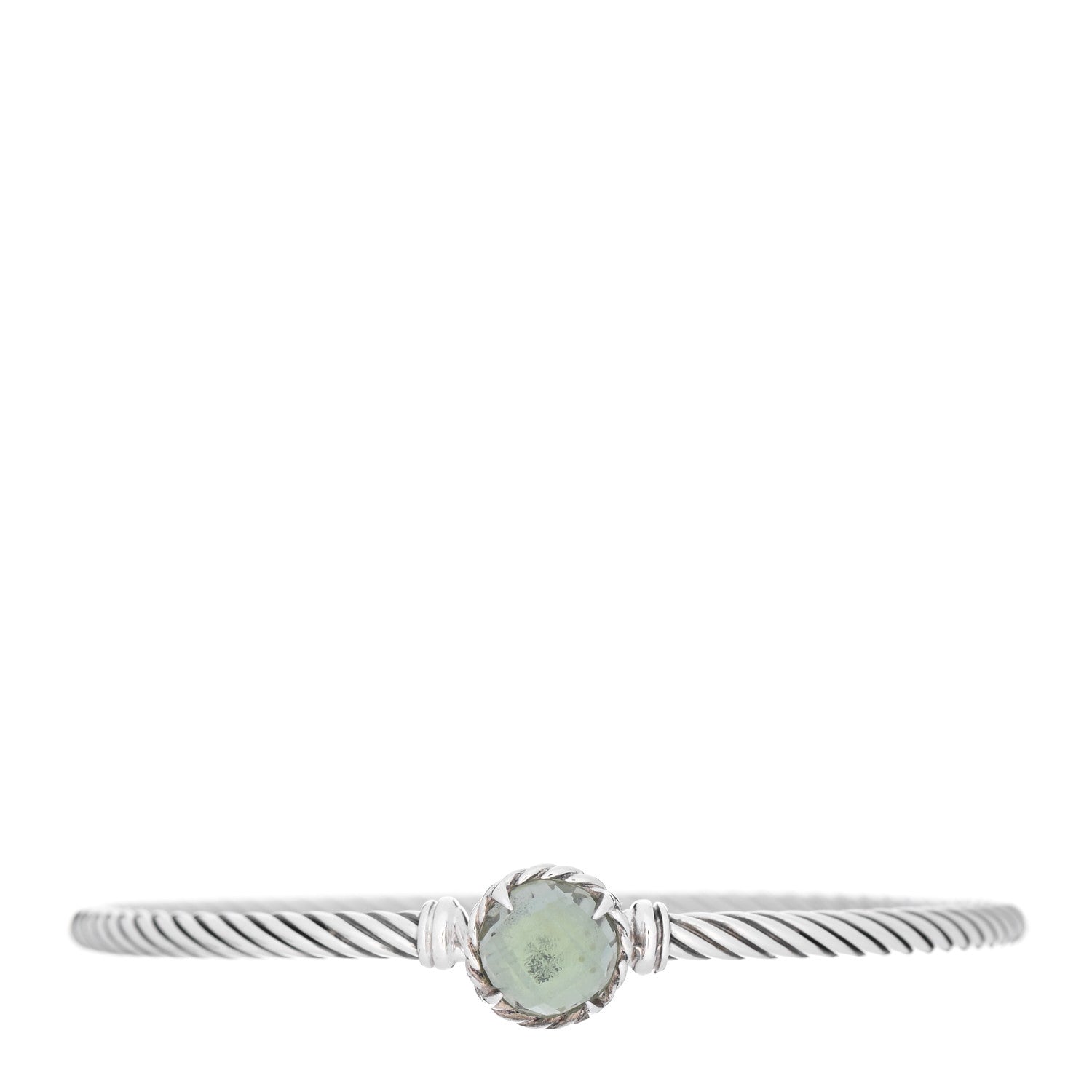 David Yurman Sterling Silver Prasiolite 3mm Chatelaine Bracelet 1 of 3