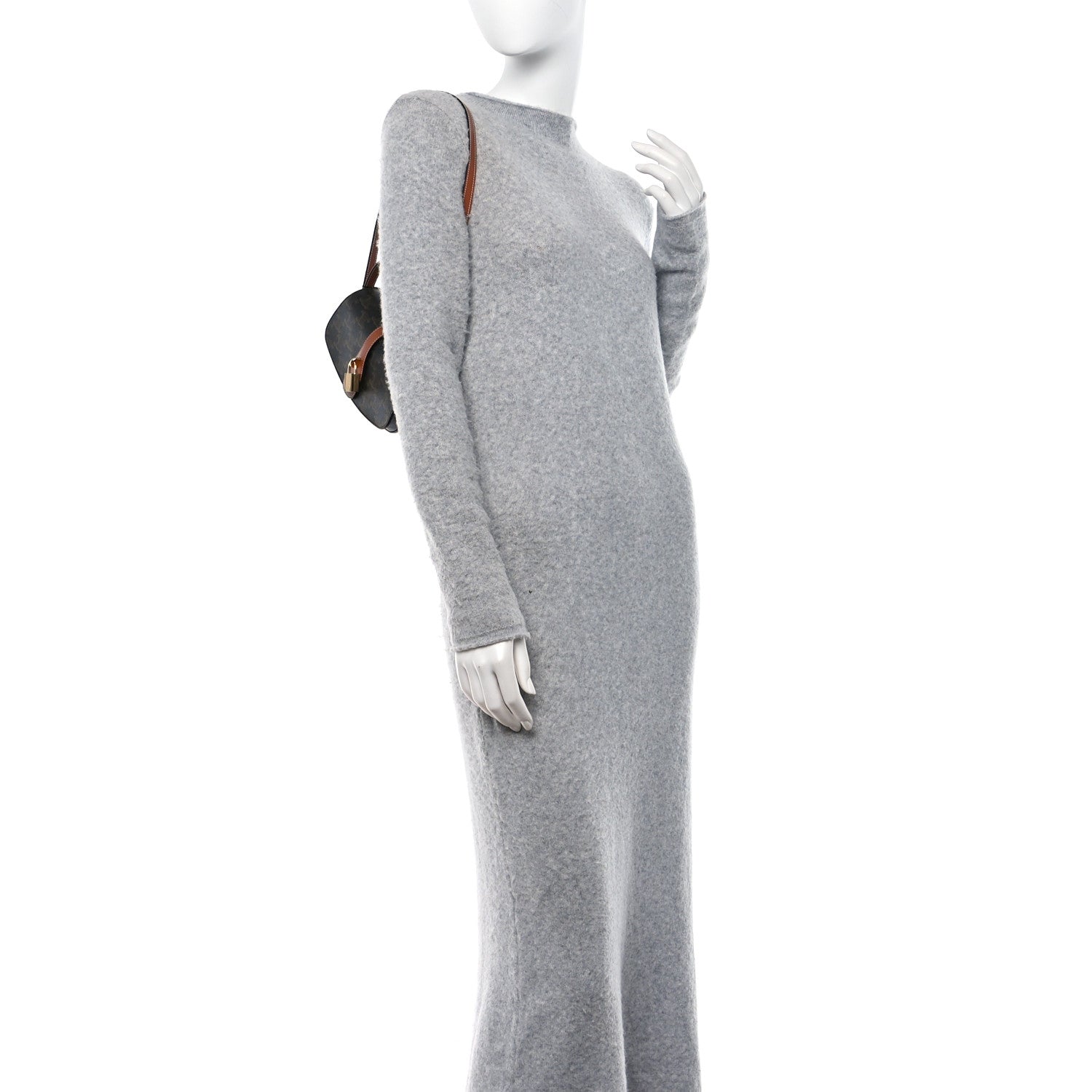 Celine Triomphe Canvas Calfskin Tabou Clutch on Strap Tan 2 of 11