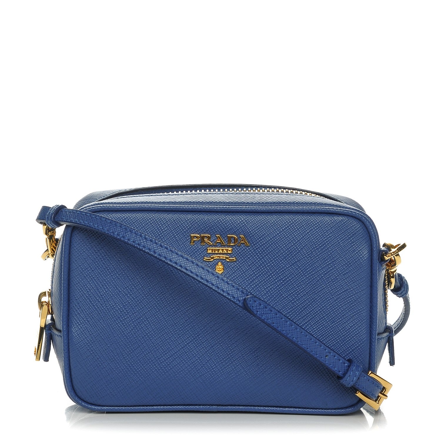 Prada Saffiano Mini Camera Crossbody Azzurro 1 of 8