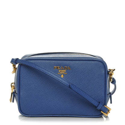Prada Saffiano Mini Camera Crossbody Azzurro 1 of 8