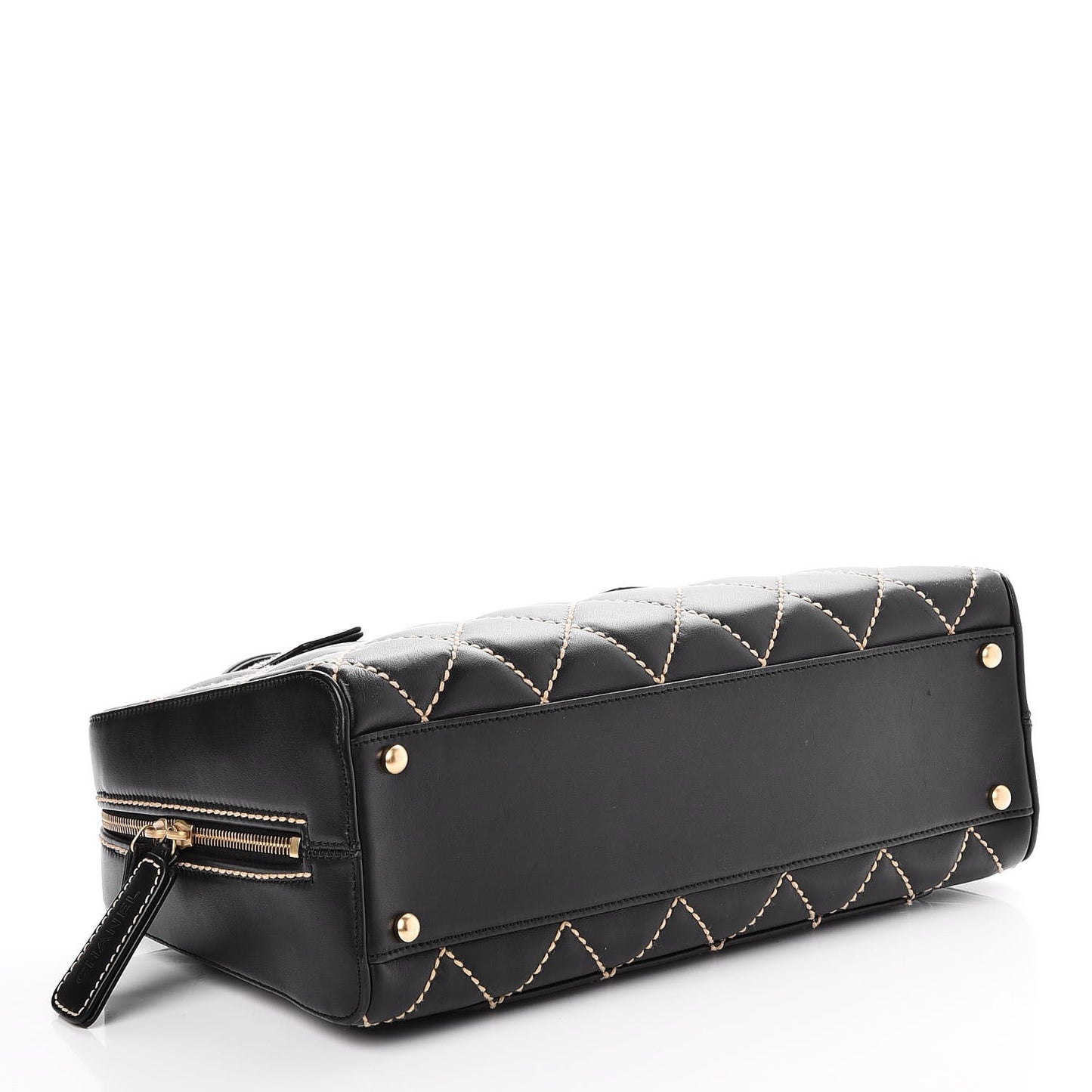 Calfskin Contrast Stitch Surpique Bowler Black