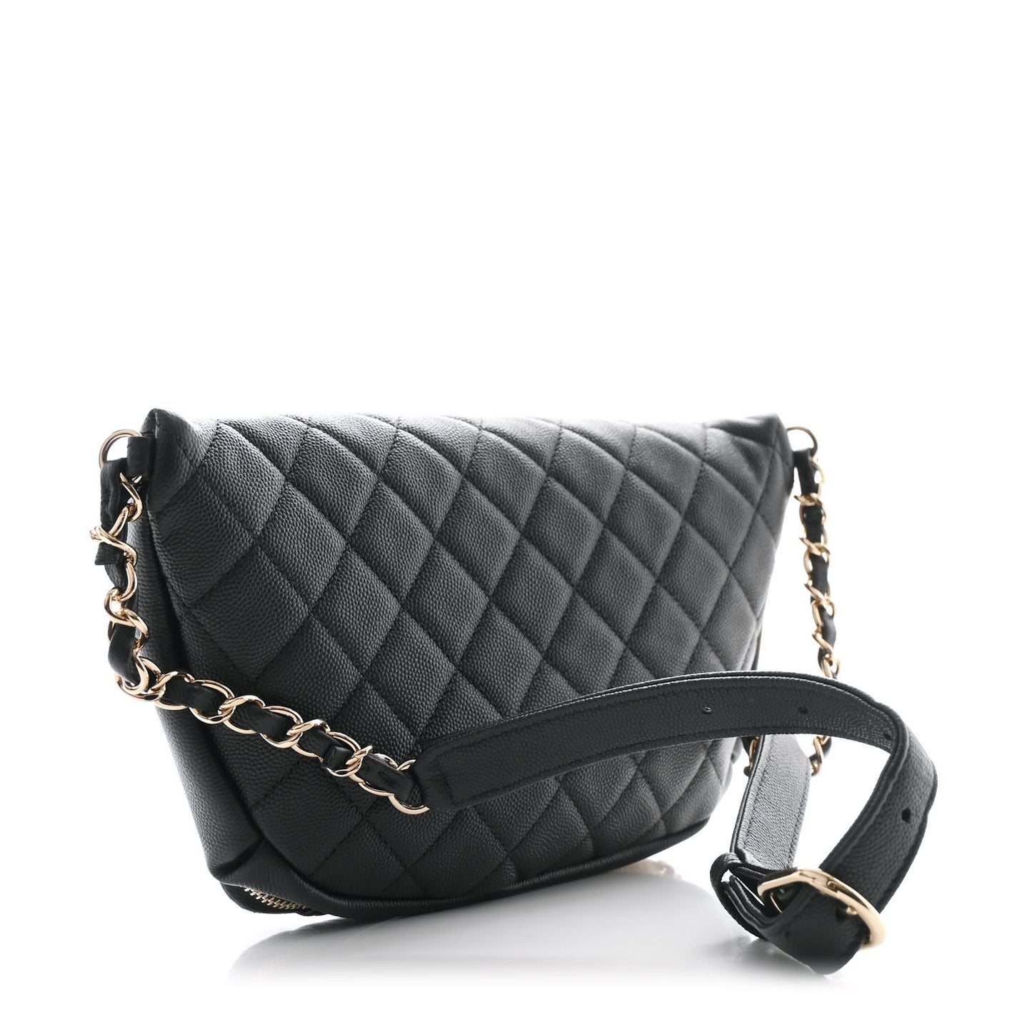 Caviar Quilted Business Affinity Waist Belt Bag Black