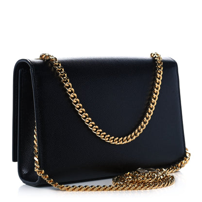 Saint Laurent Grain De Poudre Small Monogram Kate Satchel Black 3 of 11