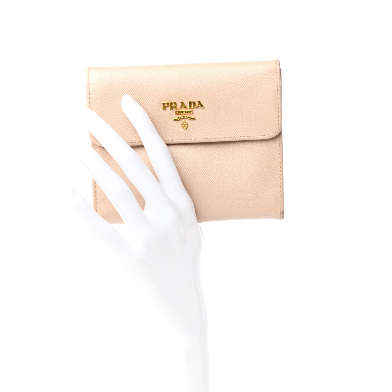 Prada Saffiano Metal Flap Wallet Orchidea 2 of 6