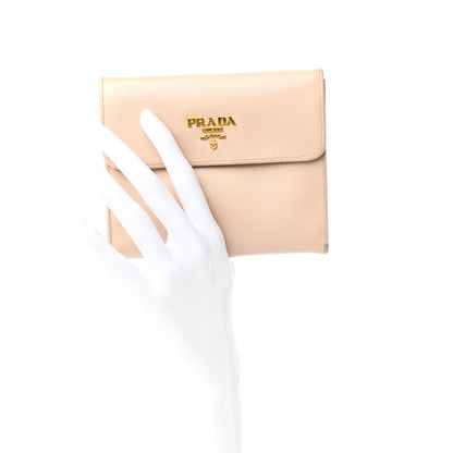 Prada Saffiano Metal Flap Wallet Orchidea 2 of 6