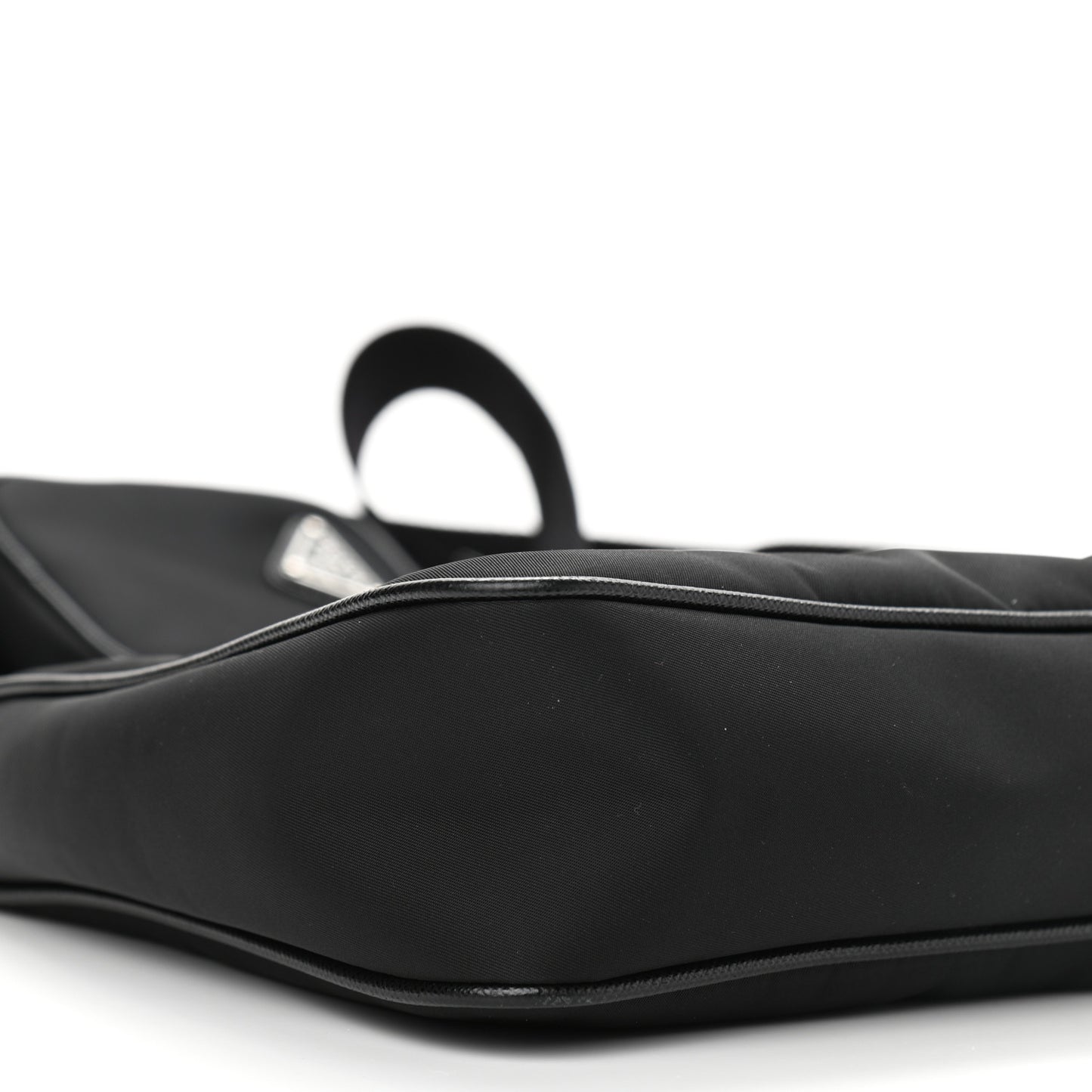 Re-Nylon Saffiano Pocket Zippered Shoulder Bag Black