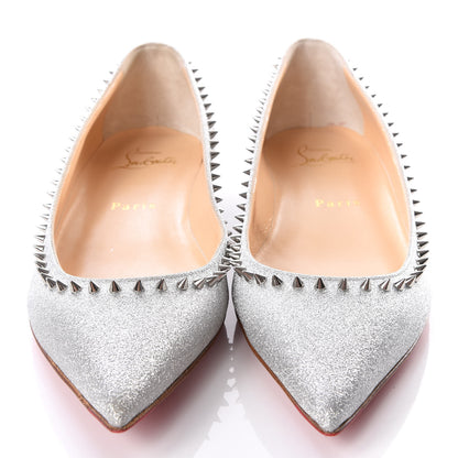 Christian Louboutin Mini Glitter Anjalina Flats 36 Silver 3 of 7