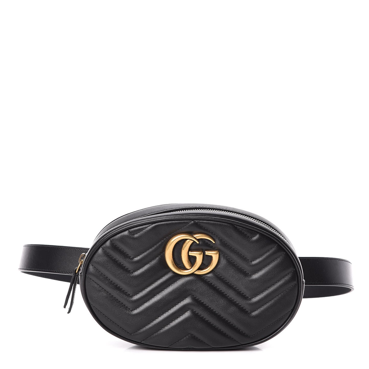 Calfskin Matelasse GG Marmont Belt Bag 85 34 Black
