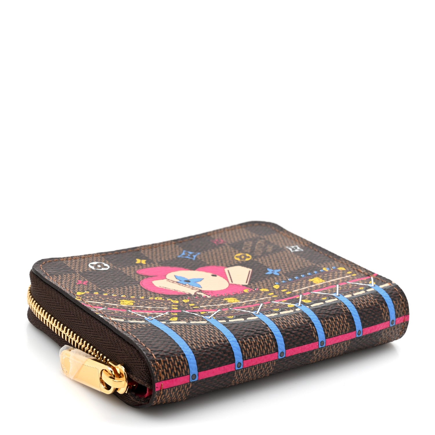 Louis Vuitton Damier Ebene 2020 Christmas Animation Roller Coaster Zippy Coin Purse Pivoine 4 of 8