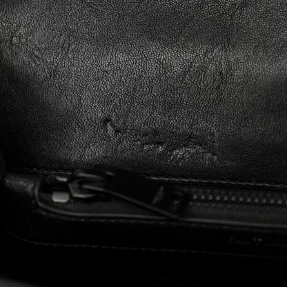 Saint Laurent Sheepskin Matelasse Chevron Monogram Monochrome Medium College Bag Black 12 of 13