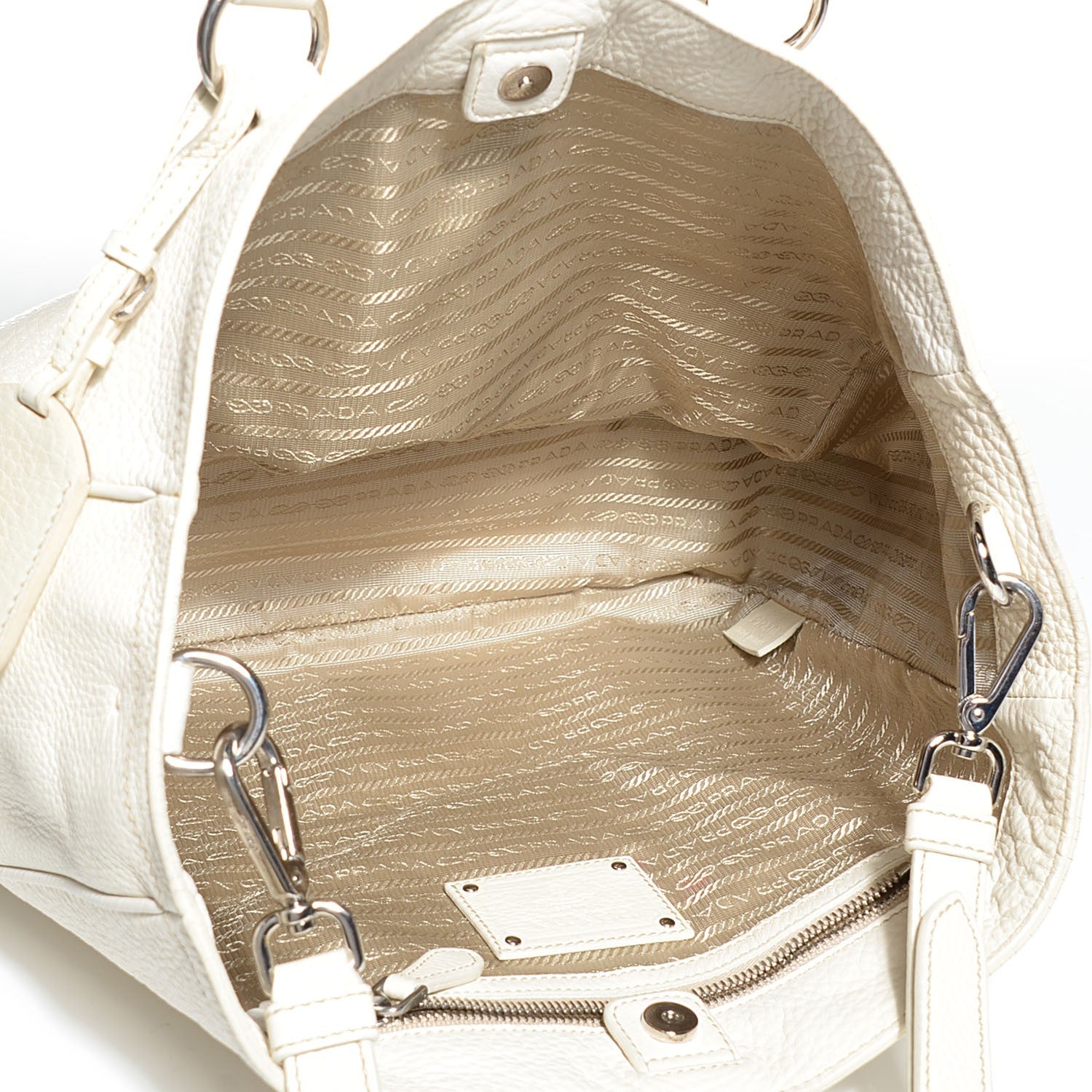 Prada Vitello Daino Braided Tote Bianco 5 of 10