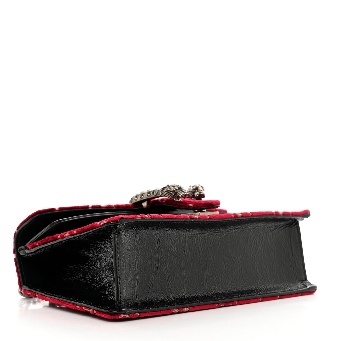 Velvet Skipper Crystal GG Monogram Small Dionysus Shoulder Bag Red Cipria Black Black Diamond