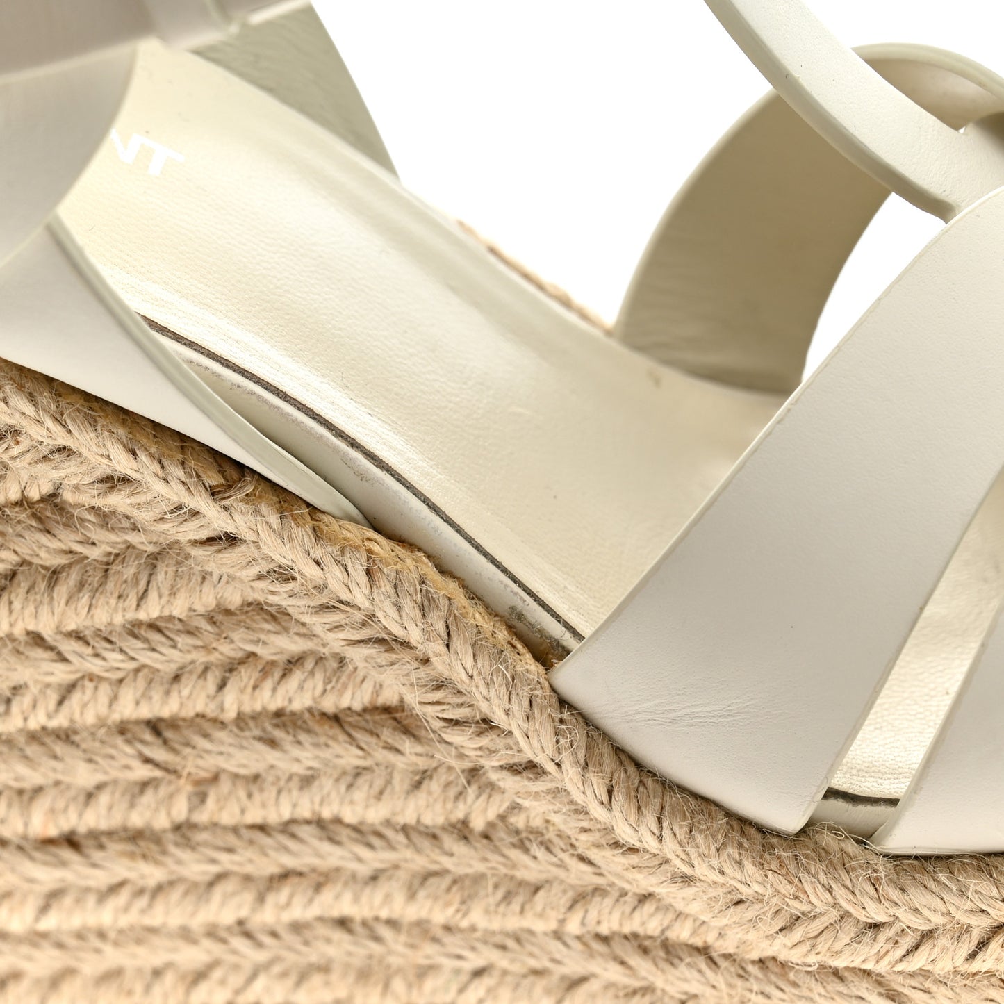 Calfskin Tribute 95 Platform Espadrille Wedge Sandals 39 Porcellana